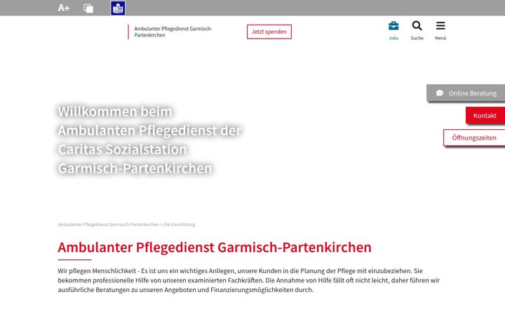 Screenshot ta' caritas-ambulanter-pflegedienst-garmisch-partenkirchen.de