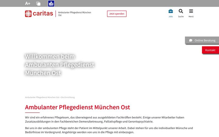Screenshot ta' caritas-ambulanter-pflegedienst-muenchen-ost.de
