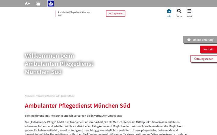 Screenshot ta' caritas-ambulanter-pflegedienst-muenchen-sued.de