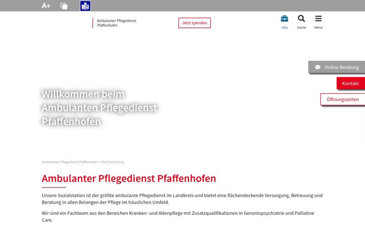 Screenshot ta' caritas-ambulanter-pflegedienst-pfaffenhofen.de