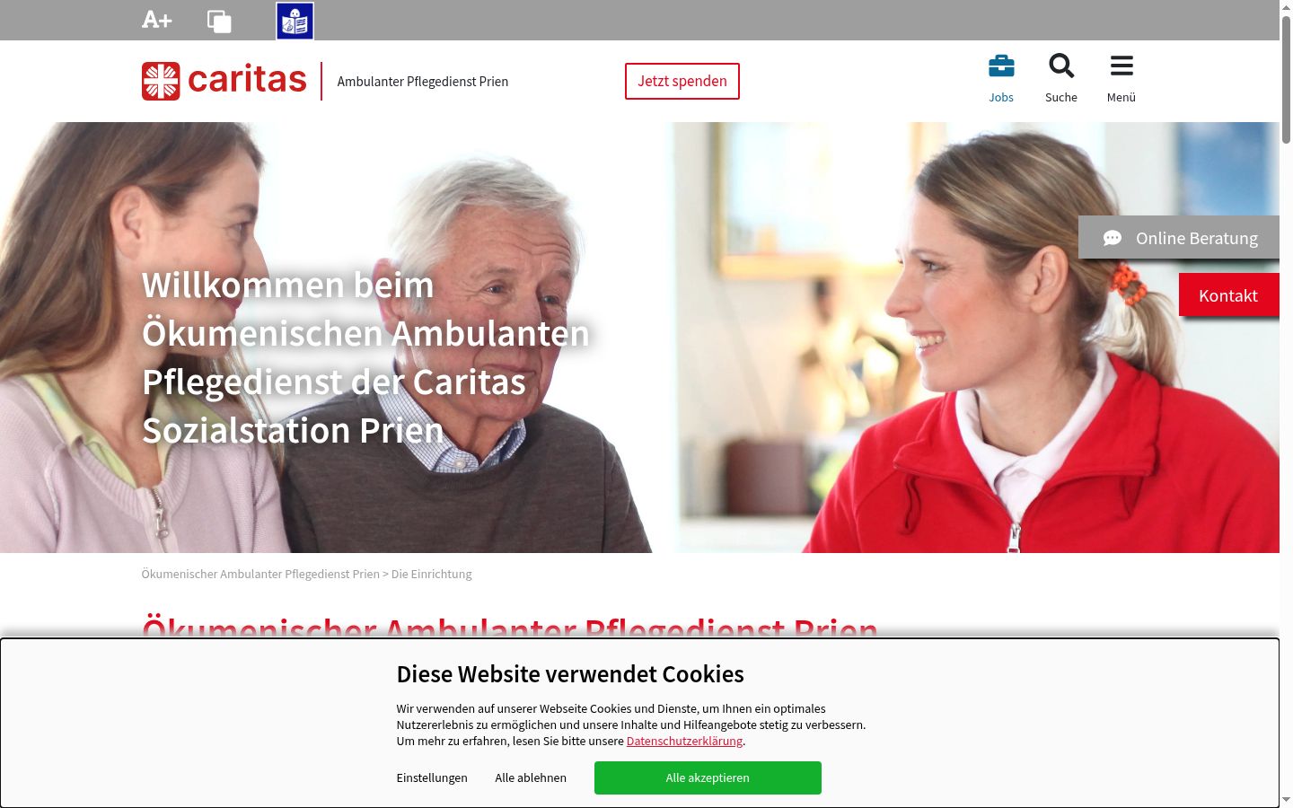 Screenshot tal-banner tal-kunsens muri qabel kwalunkwe interazzjoni
