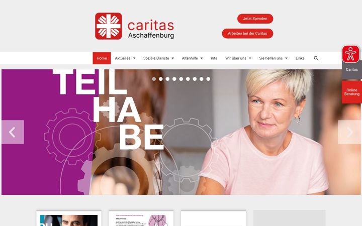 Screenshot of caritas-aschaffenburg.de