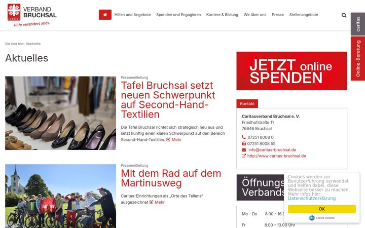 Screenshot ta' caritas-bruchsal.de