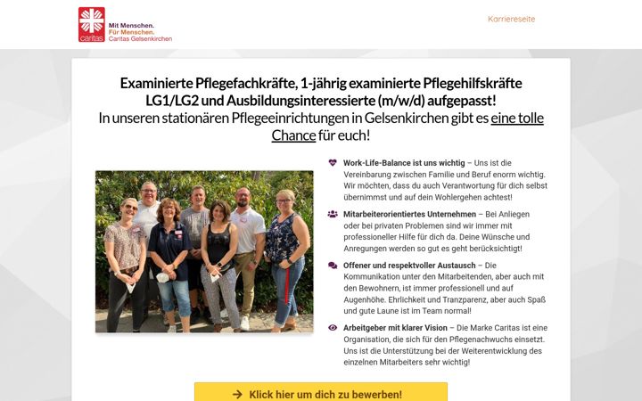 Screenshot of caritas-gelsenkirchen-stationaer-karriere.com