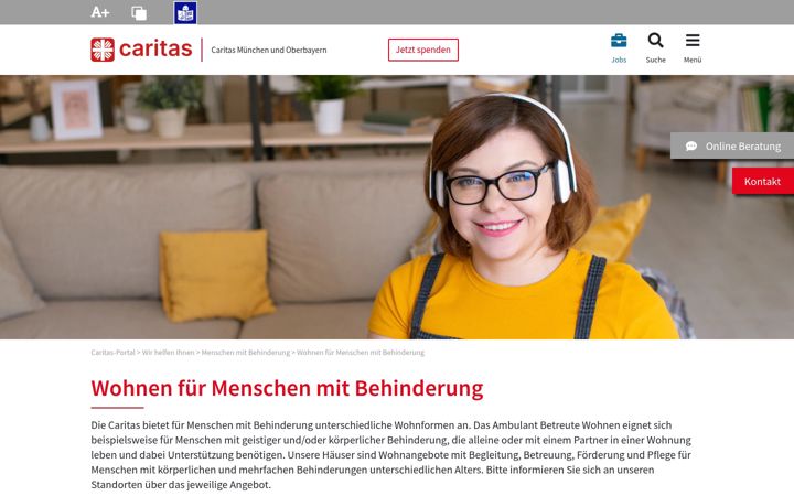 Screenshot ta' caritas-haus-schonstett.de