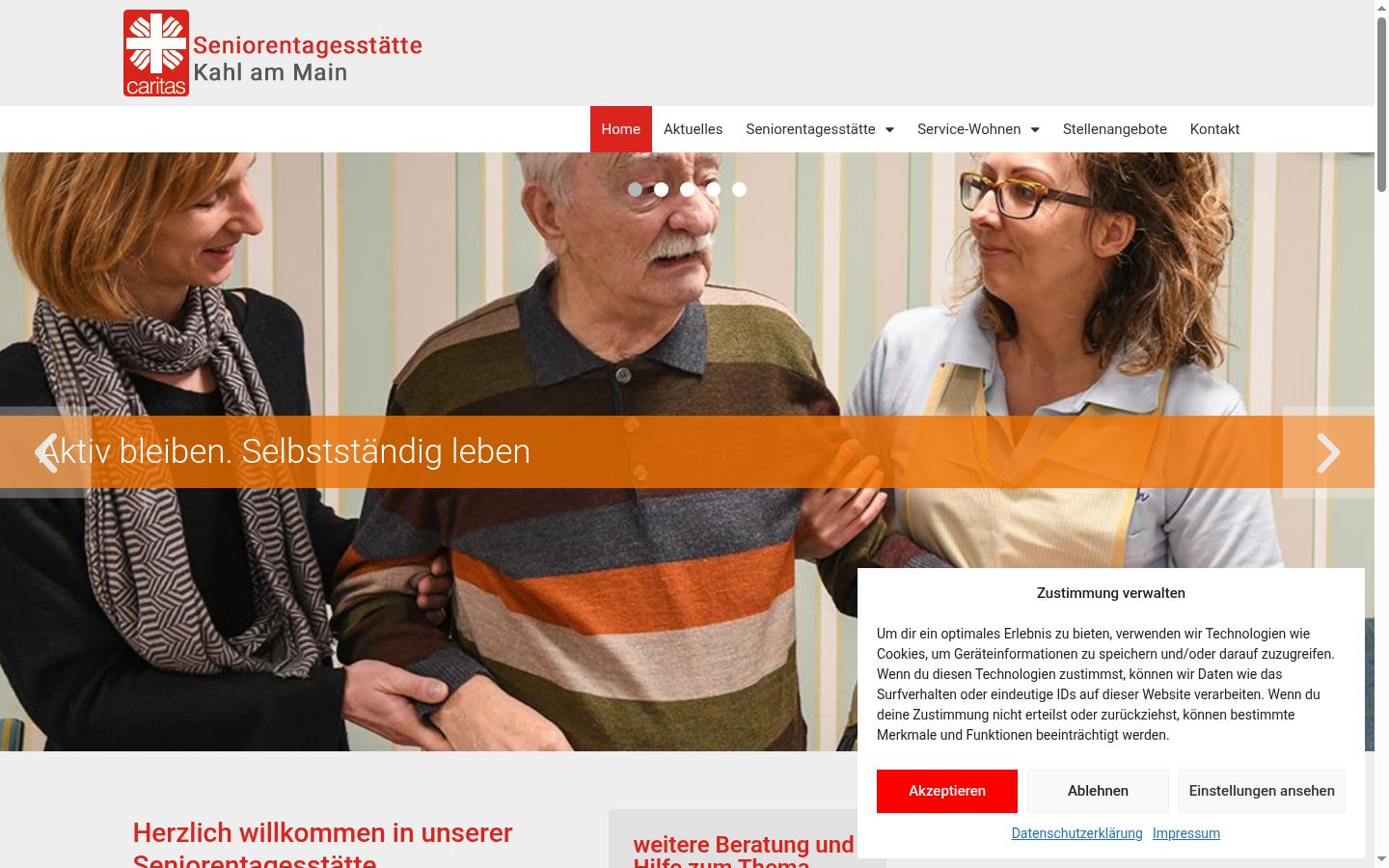 Screenshot of the consent banner shown before any interaction