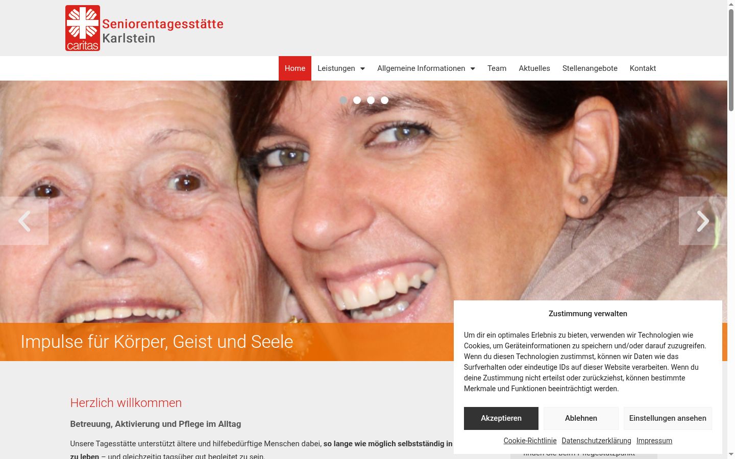Screenshot of the consent banner shown before any interaction