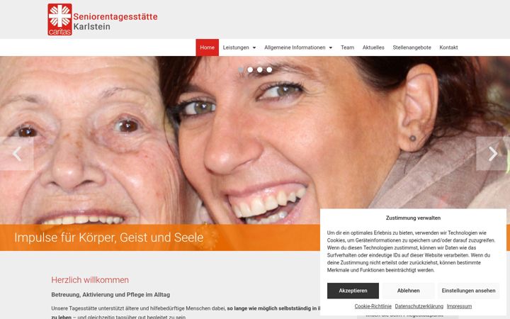Screenshot of caritas-karlstein.de