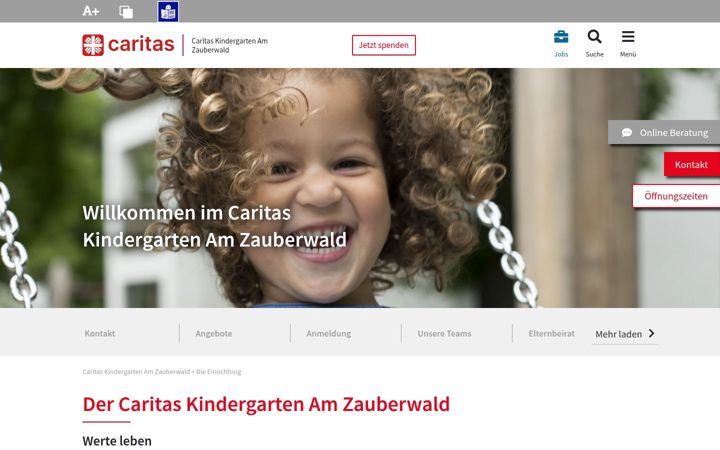 Screenshot ta' caritas-kindergarten-steiner-ring.de