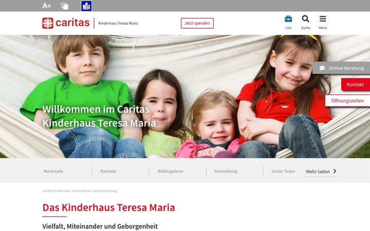 Screenshot of caritas-kinderhort-hoesi.de