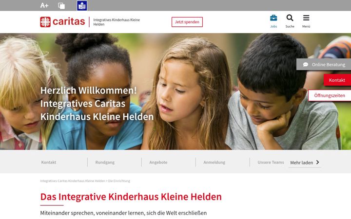Screenshot of caritas-kinderhort-pang.de