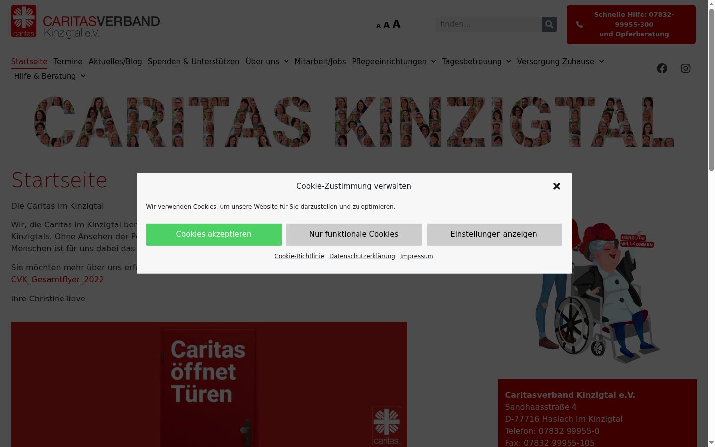 Screenshot tal-banner tal-kunsens muri qabel kwalunkwe interazzjoni