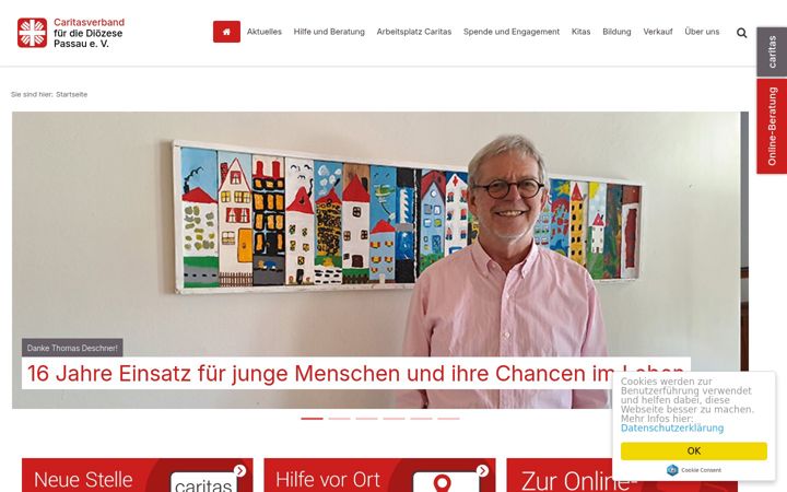 Screenshot of caritas-passau.de