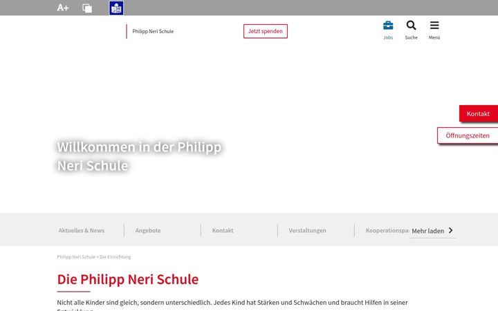 Screenshot of caritas-philipp-neri-schule.de