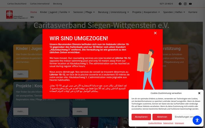 Screenshot di caritas-siegen.de
