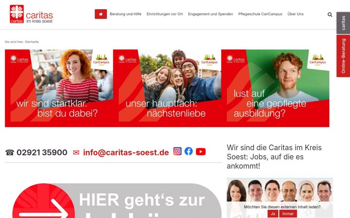 Screenshot di caritas-soest.de