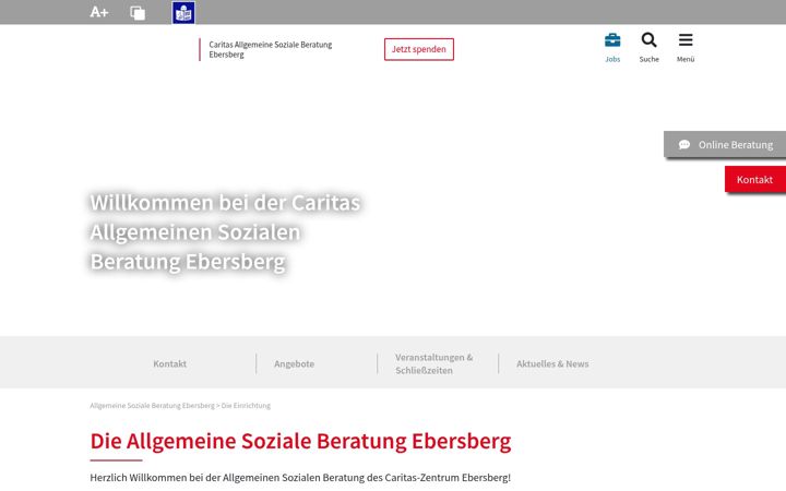 Screenshot di caritas-soziale-dienste-ebersberg.de