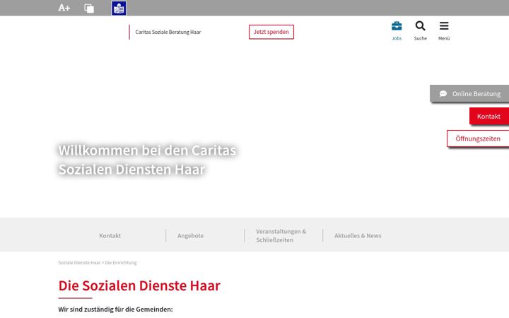 Screenshot of caritas-soziale-dienste-haar.de