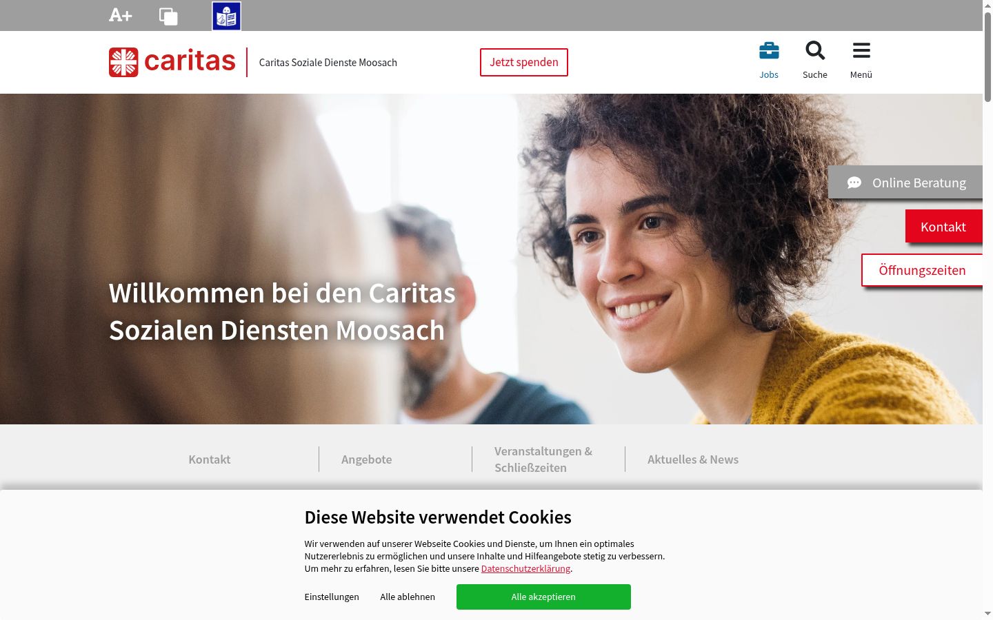 Capture d'écran de la bannière de consentement affichée avant toute interaction