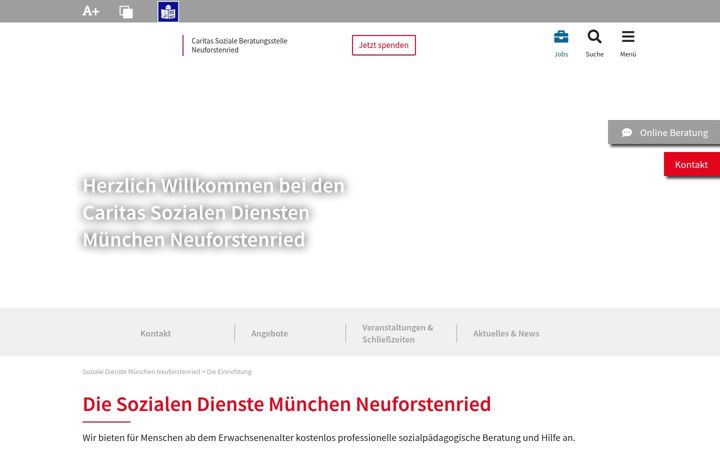 Screenshot of caritas-soziale-dienste-neuforstenried.de