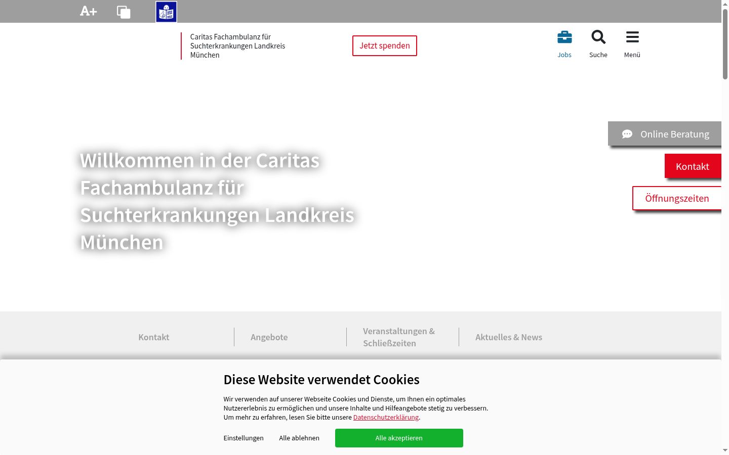 Screenshot of the consent banner shown before any interaction