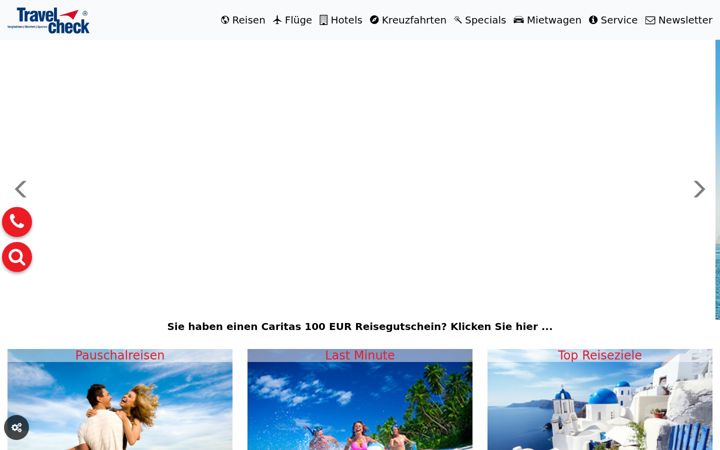 Screenshot of caritas-urlaub.de