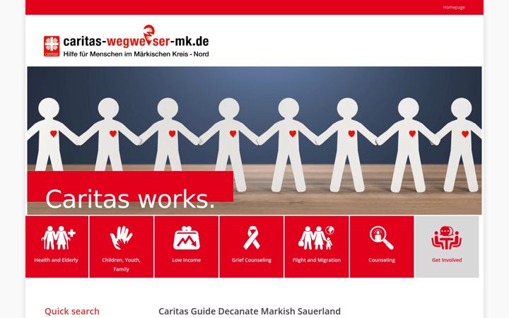 Screenshot of caritas-wegweiser-mk.de