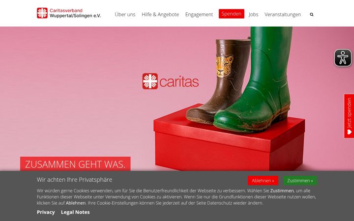 Screenshot di caritas-wsg.de