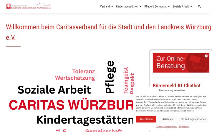 Screenshot of caritas-wuerzburg.org