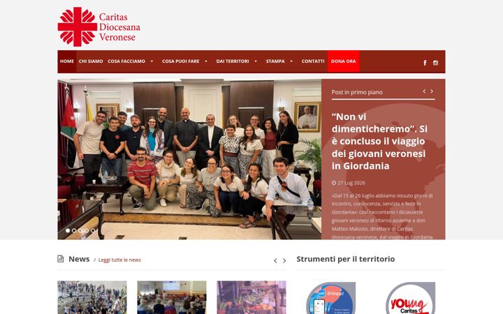 Screenshot of caritas.vr.it