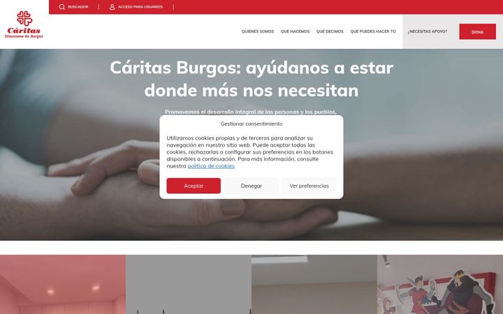 Screenshot of caritasburgos.es