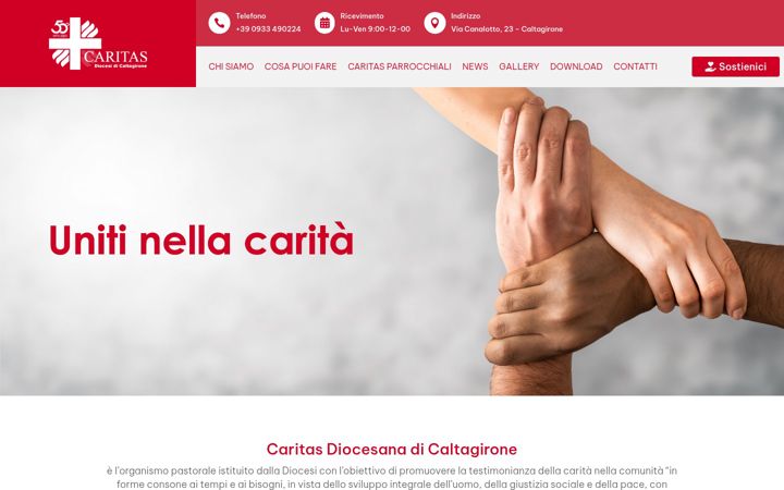 Screenshot of caritascaltagirone.it