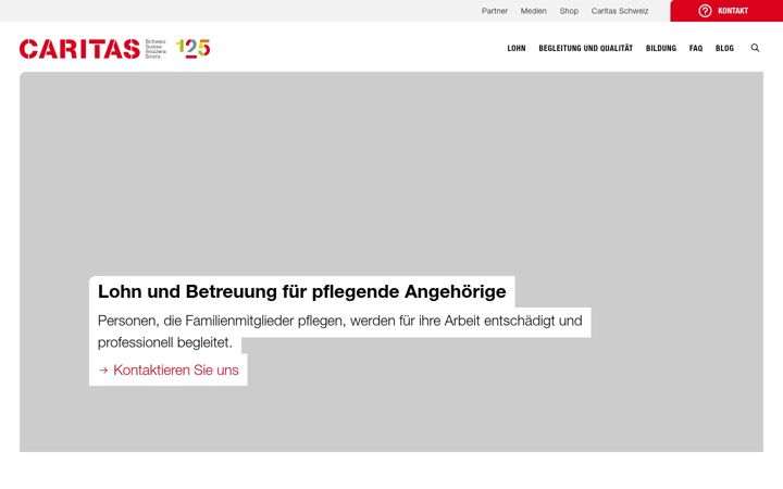 Screenshot of caritascare.ch