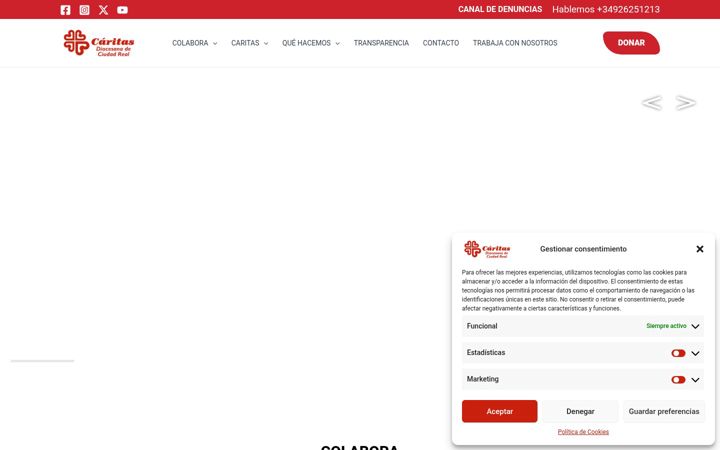 Ekrano kopija caritasdcr.es
