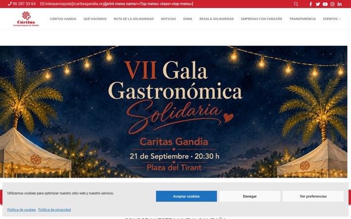 Screenshot van caritasgandia.org