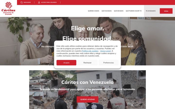 Screenshot van caritasgranada.org