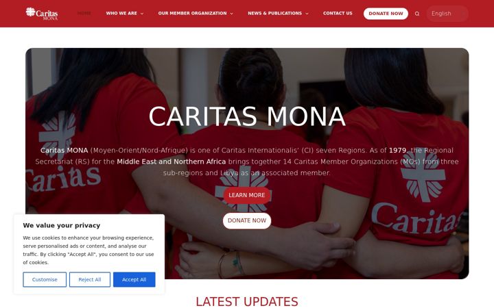 Screenshot van caritasmona.org
