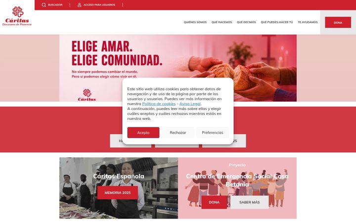 Screenshot of caritasplasencia.org