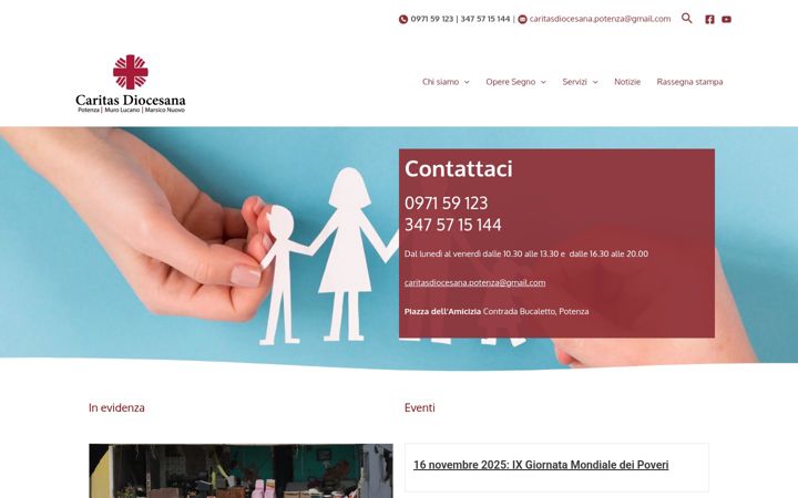 Screenshot of caritaspotenza.it