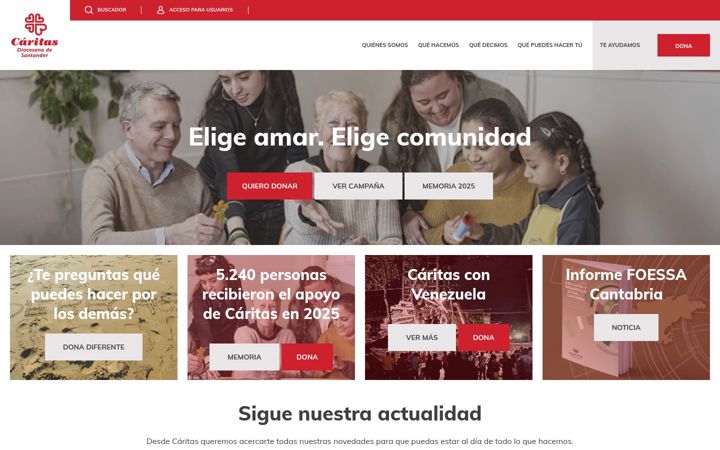 Screenshot van caritassantander.org