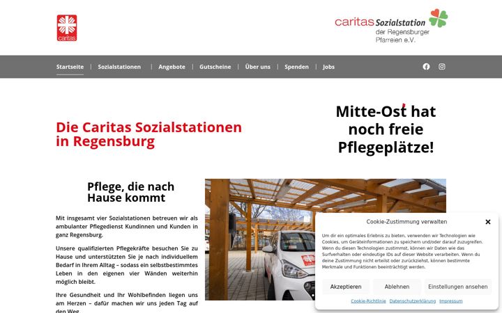 Capture d'écran de caritassozialstationregensburg.de