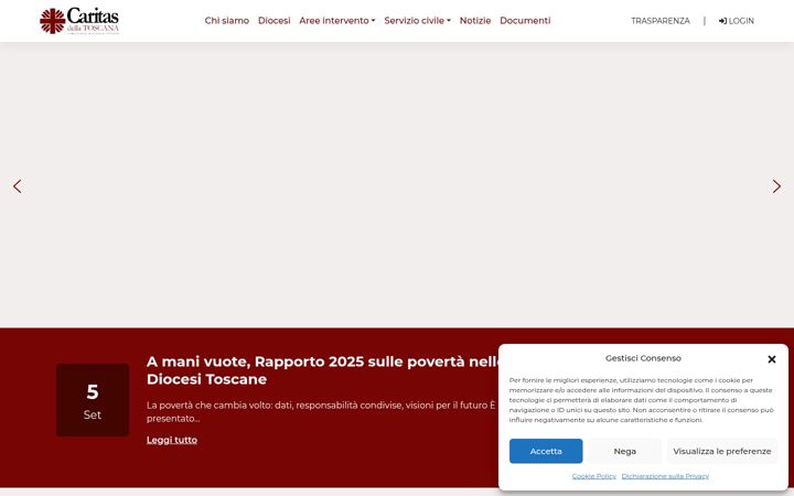 Screenshot of caritastoscana.it