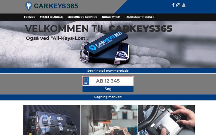 Snimka zaslona za carkeys365.dk