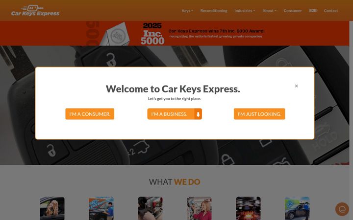 Screenshot di carkeysexpress.com