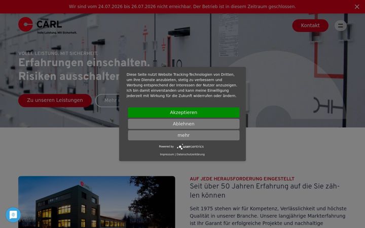 Screenshot of carl-elektro.de
