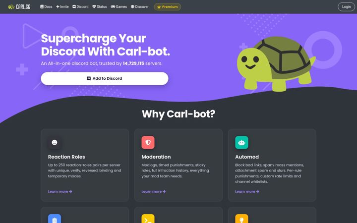 Screenshot of carl.gg