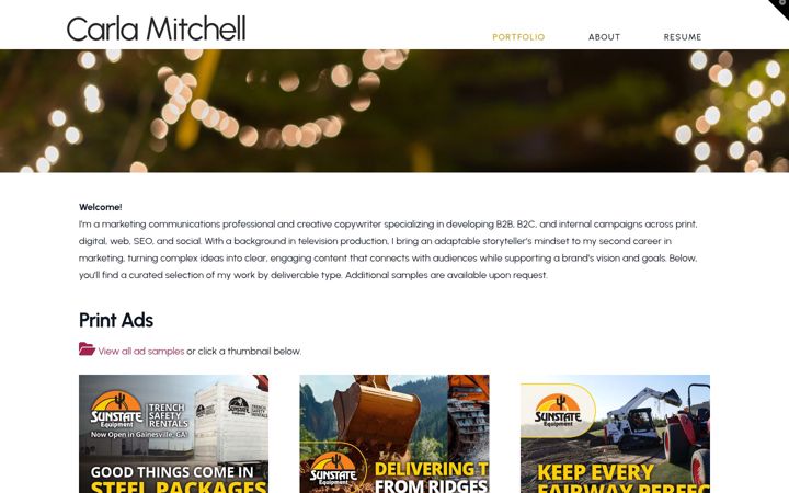 Screenshot of carla-mitchell.com
