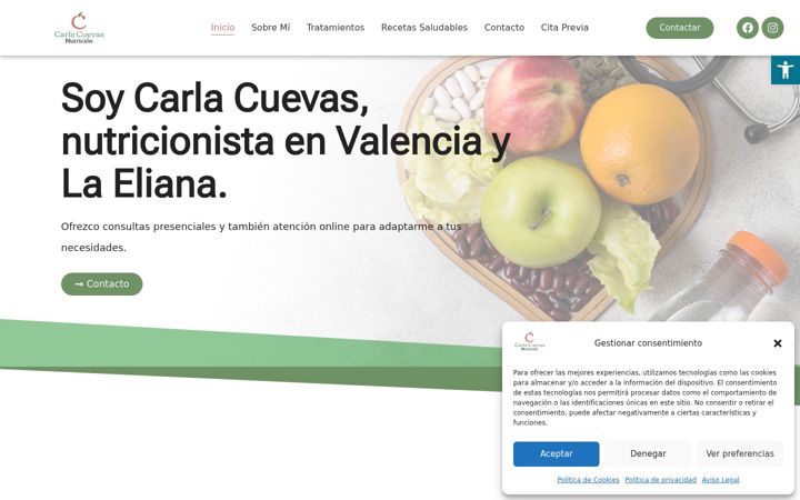 Screenshot of carlacuevasnutricion.com