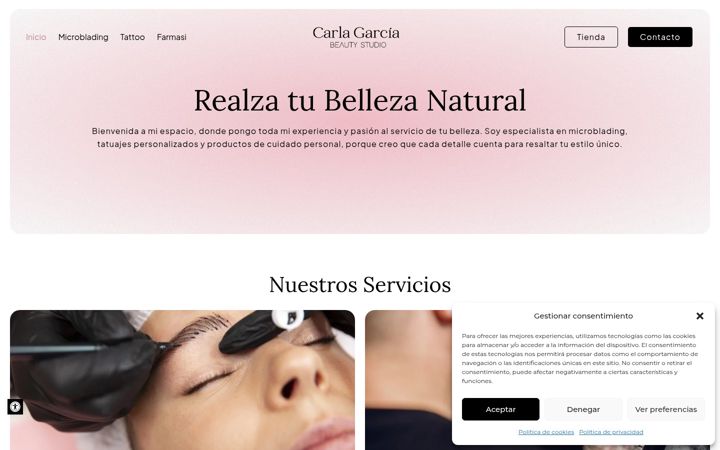 Screenshot of carlagarciabeautystudio.com