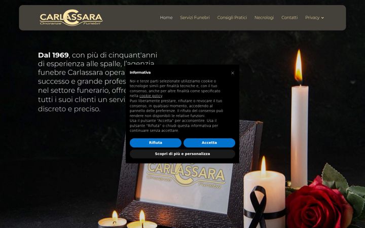 Ekrano kopija carlassaraonoranzefunebri.it